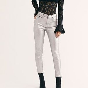 Free People Neon Blonde Bombshell Metal Jeans